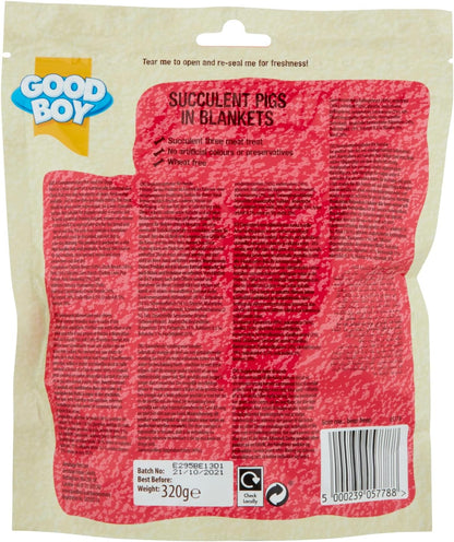 Good Boy Pigs in Blankets - Natural Dog Treats - Wheat Free Recipe - Bulk Box - 3 x 320g