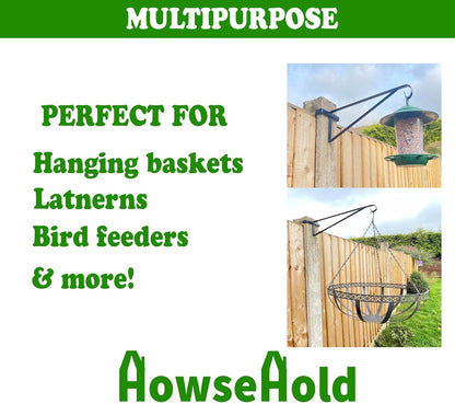 HowseHold Hanging Basket Brackets for Concrete Fence Posts [PACK OF 4]