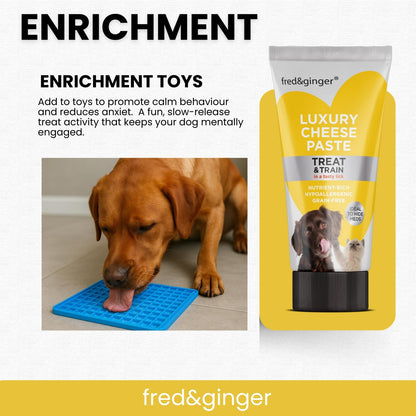 Cheese Paste Tube Treats for Dogs and Cats 75g (Pack of 6) Grain Free, Hypoallergenic Ideal Treat for Training, Walks, Recall, Medication & Rewarding Your Pet