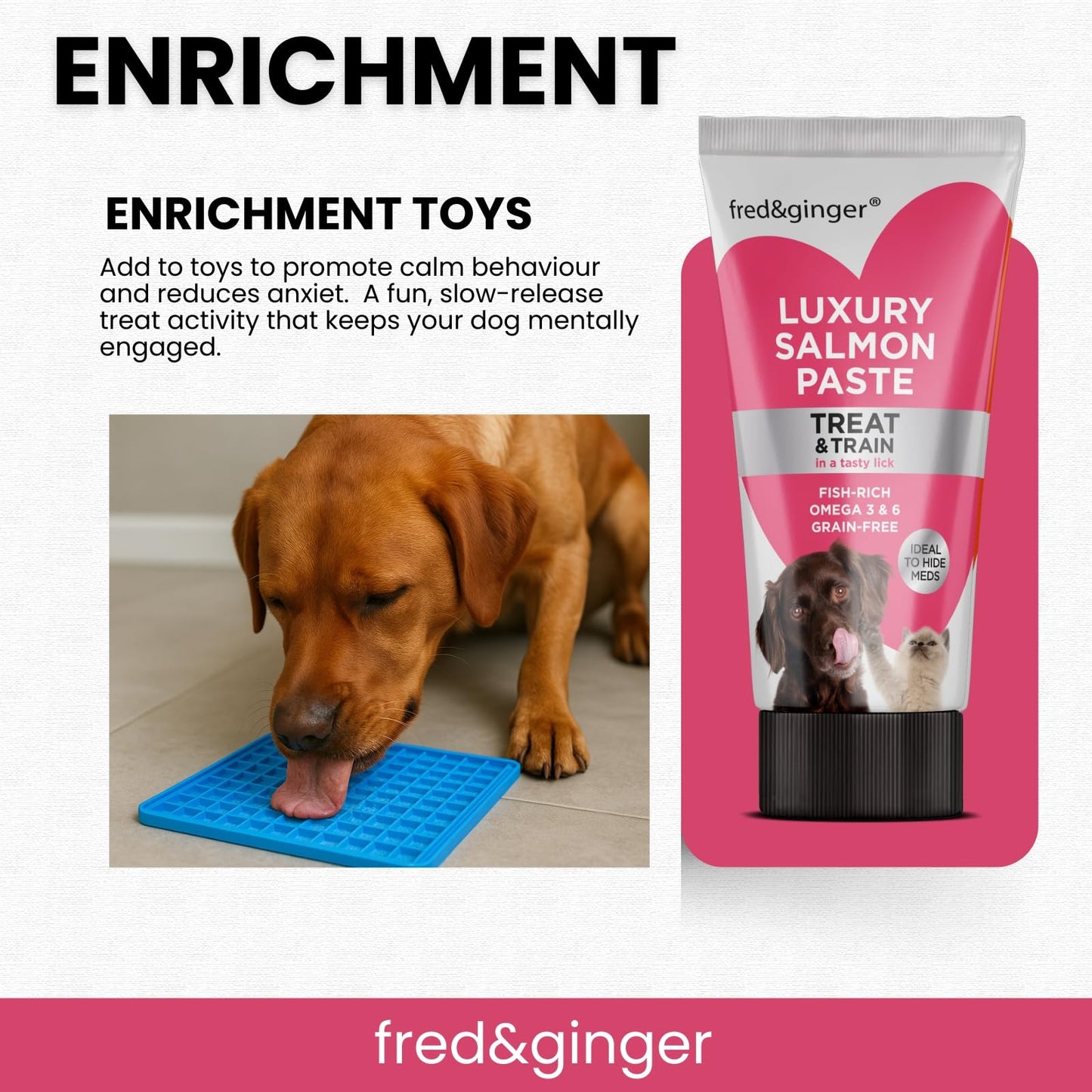 Liver Paste & Salmon Paste Tubes for Dogs and Cats 75g [Pack of 6] Grain Free, Hypoallergenic Luxury Liver Pate Ideal Training Aid, Medication Administering, Lick Matt