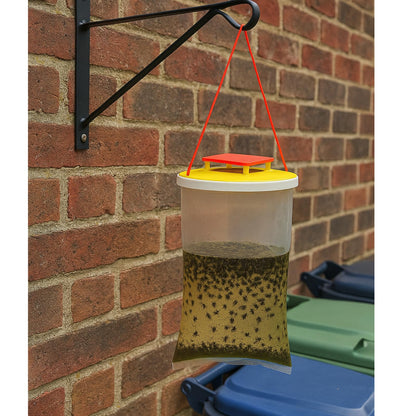 Fly Trap (Pack of 2) Outdoor Hanging Fly Catcher Bags with Bait Included Traps Flies, Fruit Flies, Insects & Bugs Ideal for Gardens & Bins Catches Thousands