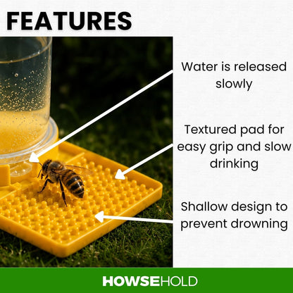Bee Drinking Station for Garden, Pack of 2, Self-Filling Water Feeder with Textured Landing Tray for Bees, Butterflies & Pollinators