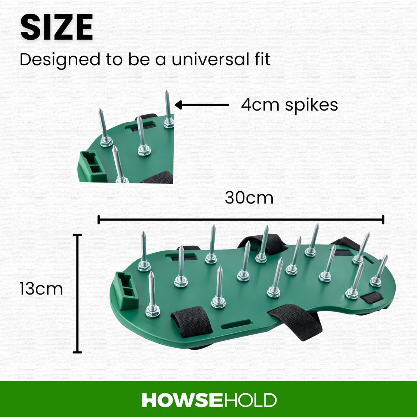 HowseHold Lawn Aerator Shoes - Heavy Duty Spiked Aerating Sandals with Adjustable Straps and Metal Spikes - Lawn Scarifier and Aerator Shoes for Grass, Garden, Yard, Soil Aeration Tool