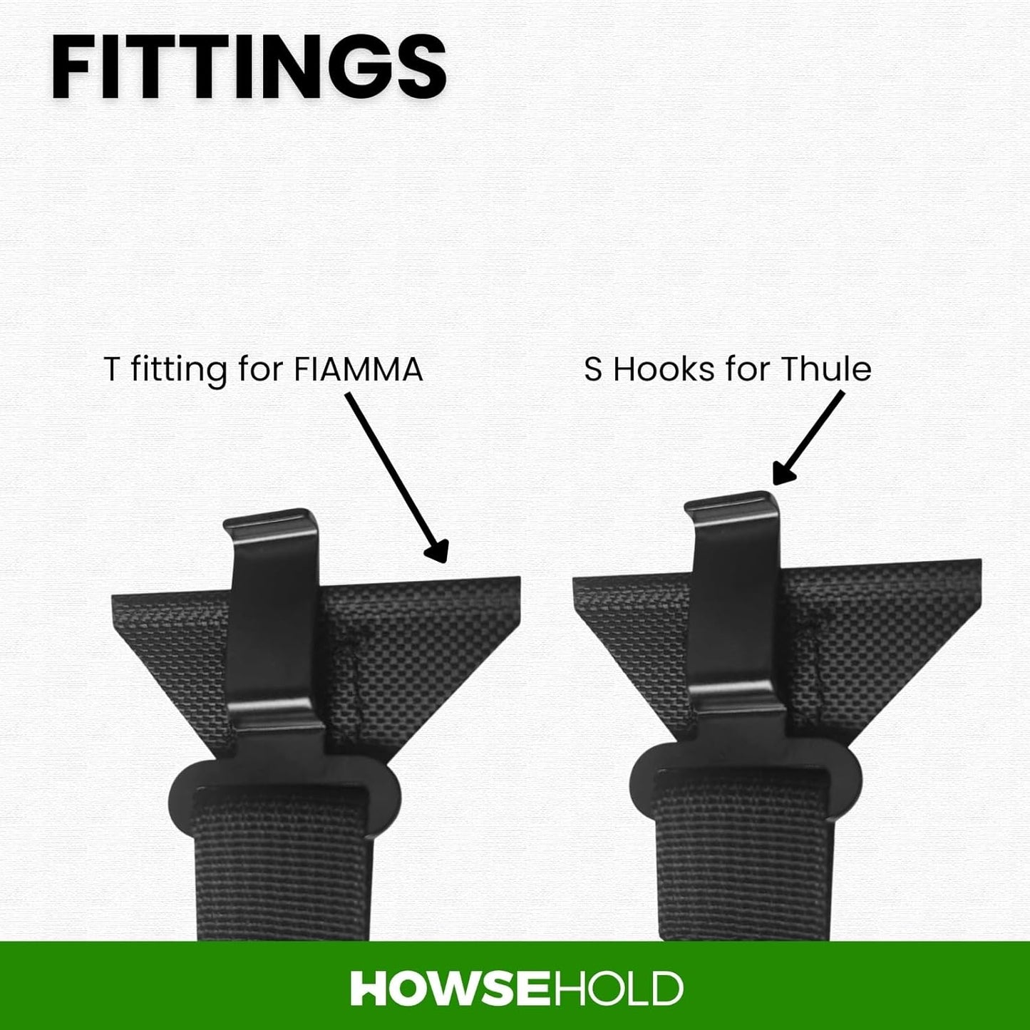 Awning Tie Down Kit Universal Storm Staps for Caravan, Camper and Motorhome Awnings Adjustable Tie-Down Fastening System with Spiral Ground Pegs, Shock Absorbing Springs & Durable Buckles