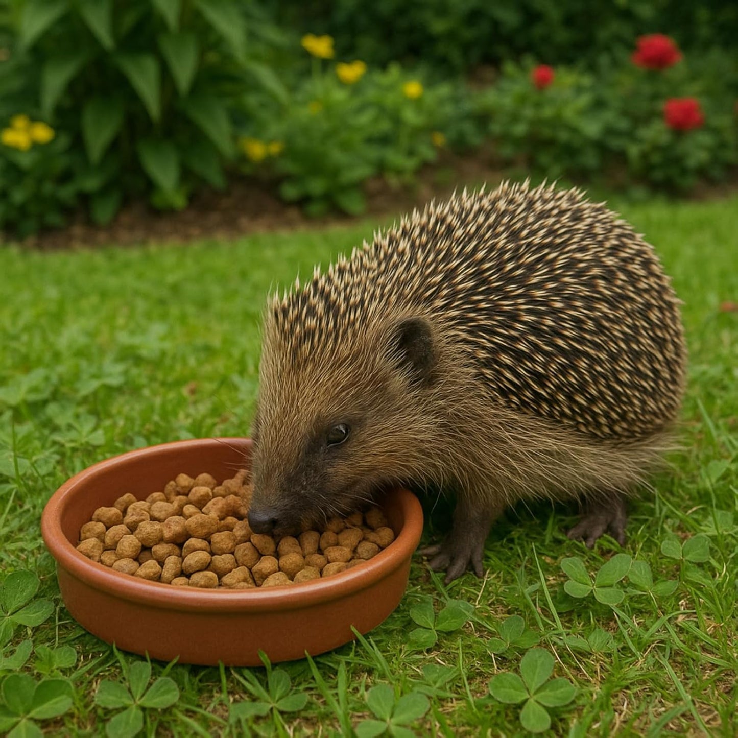 Hedgehog Bowl for Food and Water (Pack of 3) Hedge Hog Feeding Bowls Outdoor Wildlife Garden Dishes 13cm Wide, Low-Profile 2cm Deep Design