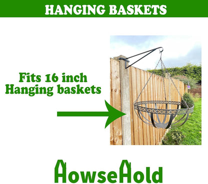 HowseHold Hanging Basket Brackets for Concrete Fence Posts [PACK OF 4]