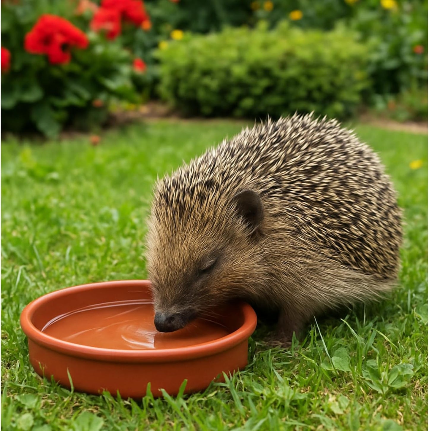Hedgehog Bowl for Food and Water (Pack of 3) Hedge Hog Feeding Bowls Outdoor Wildlife Garden Dishes 13cm Wide, Low-Profile 2cm Deep Design