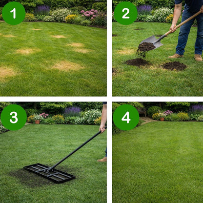 Large Lawn Levelling Rake, Heavy Duty Lawn Leveler Tool, 76cm x 190cm, Wide Ground Plate with Long Handle for Garden Soil, Grass, Top Dressing, Sand Levelling