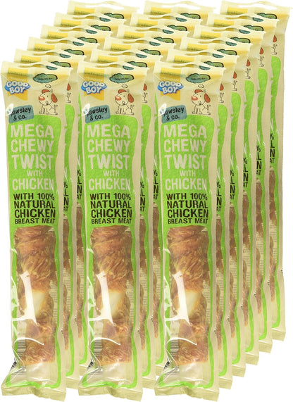 Good Boy - Mega Chewy Twist - Made With 100% Natural Chicken Breast Meat - 70 Grams - High In Protein Dog Treats - Case of 18