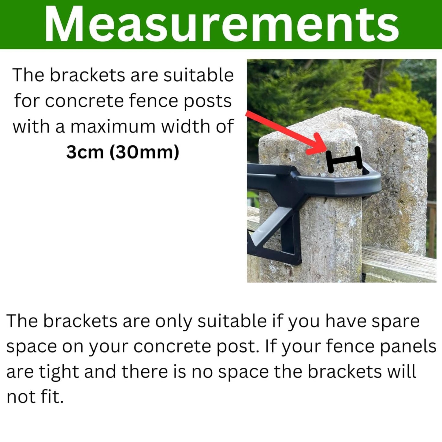 Hanging Basket Brackets for Concrete Fence Posts – No Drill Fence Post Hooks for Baskets, Bird Feeders & Lanterns