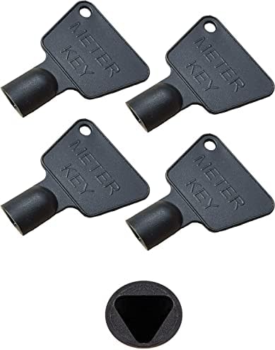 Gas Meter Box Key [4 Pack] - Triangle Key - Electric Box Key - Utility Box Key - Black Plastic Key