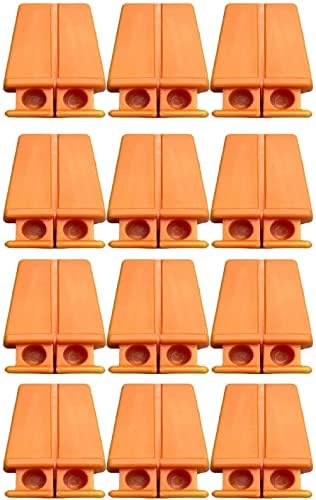 Brick Line Blocks [12 Pack] for Bricklaying Straight Bricks Orange Corner Line Anchor Blocks (12 Blocks)