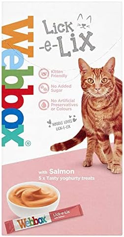 Webbox Salmon Lick-e-Lix Cat Youghurt Treats for Cats and Kittens [PACK OF 8]