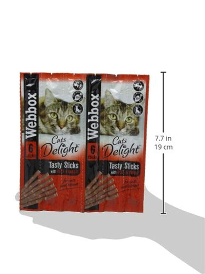 Webbox Delight Cat Sticks Beef and Rabbit, 30 g, Pack of 12