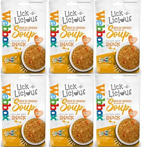 Webbox Lick-e-Licious Chicken Cat Soup Treat - Pack of 6 (24x20g Sachets)