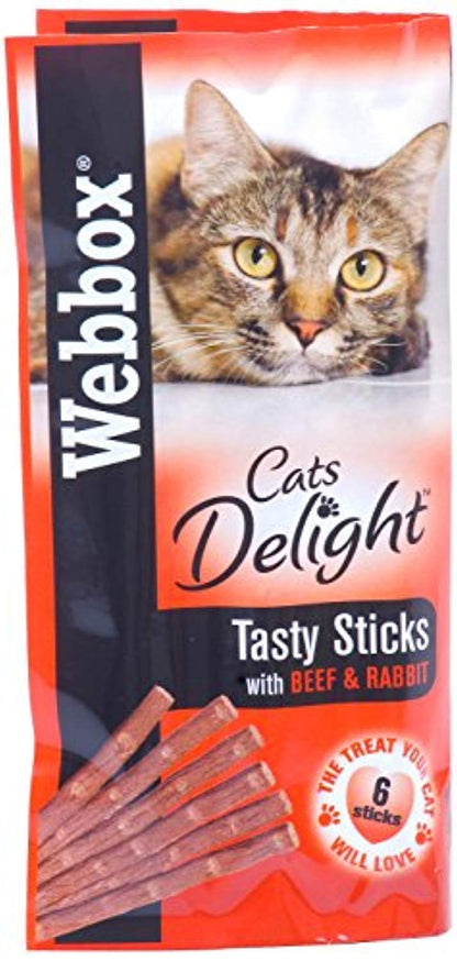 Webbox Delight Cat Sticks Beef and Rabbit, 30 g, Pack of 12