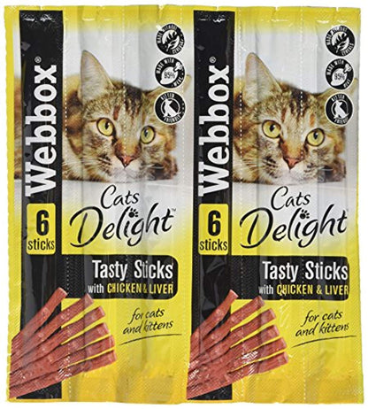 Webbox Delight Cat Sticks Chicken and Liver, 30 g, Pack of 12